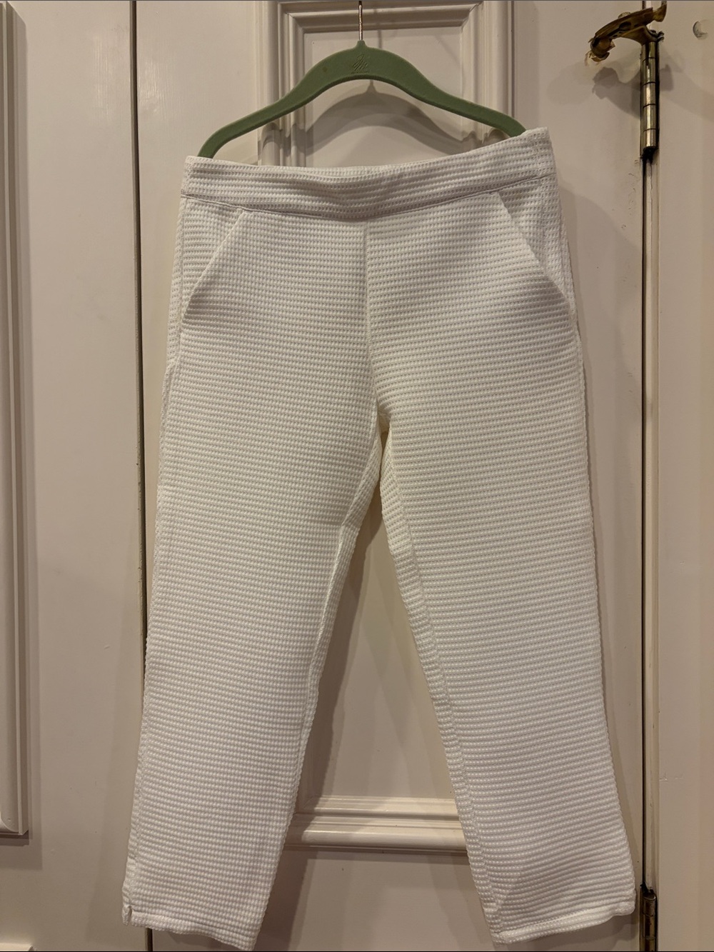 Janie and Jack White Textured Knit Jogger Pants